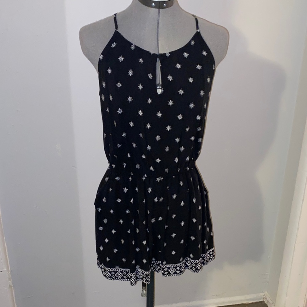 Black and White Patterned Romper